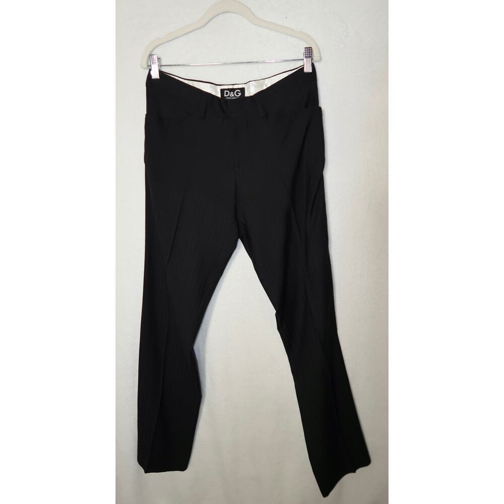 Dolce & Gabbana Straight Leg High Waisted Ribbon Striped Down Sides Size 32 - Picture 2 of 6